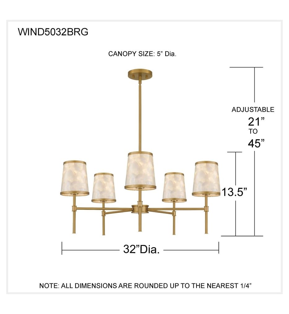 Quoizel - WIND5032BRG - Windley 32-inch Chandelier
