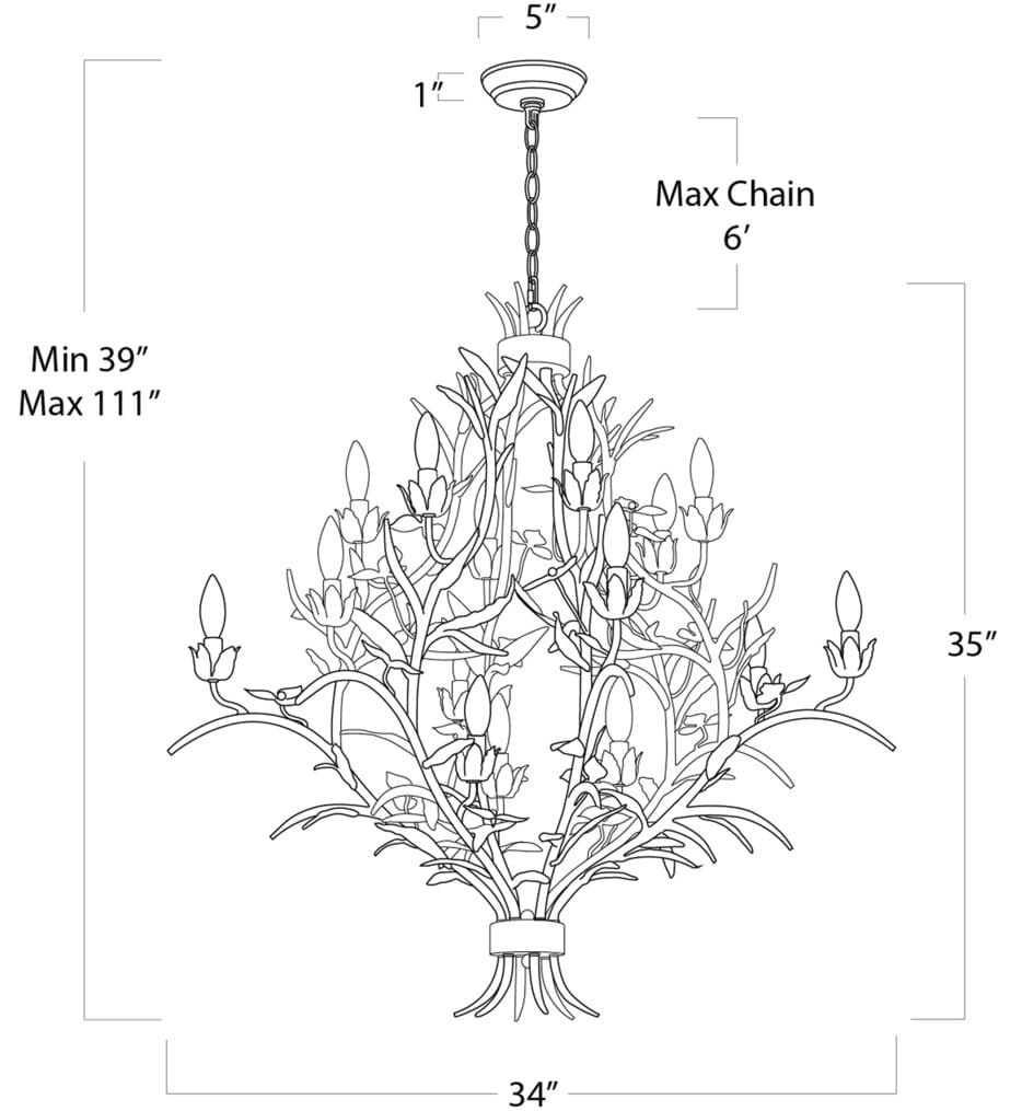 Regina Andrew - 16-1194 - Trillium 34" Chandelier