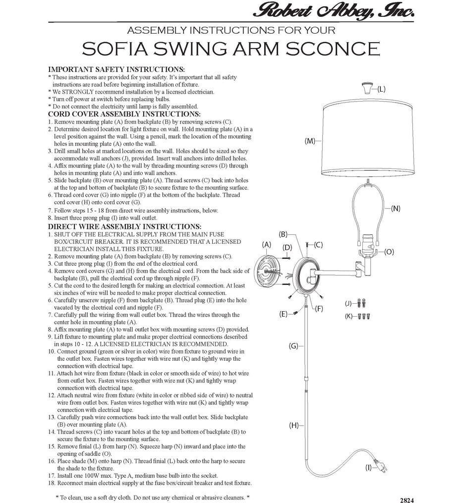 Robert Abbey - Sofia 5.25" Swing Arm Light