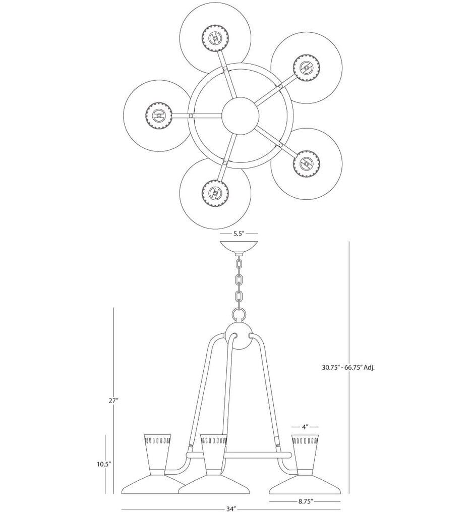 Robert Abbey - Vortex 34" Chandelier