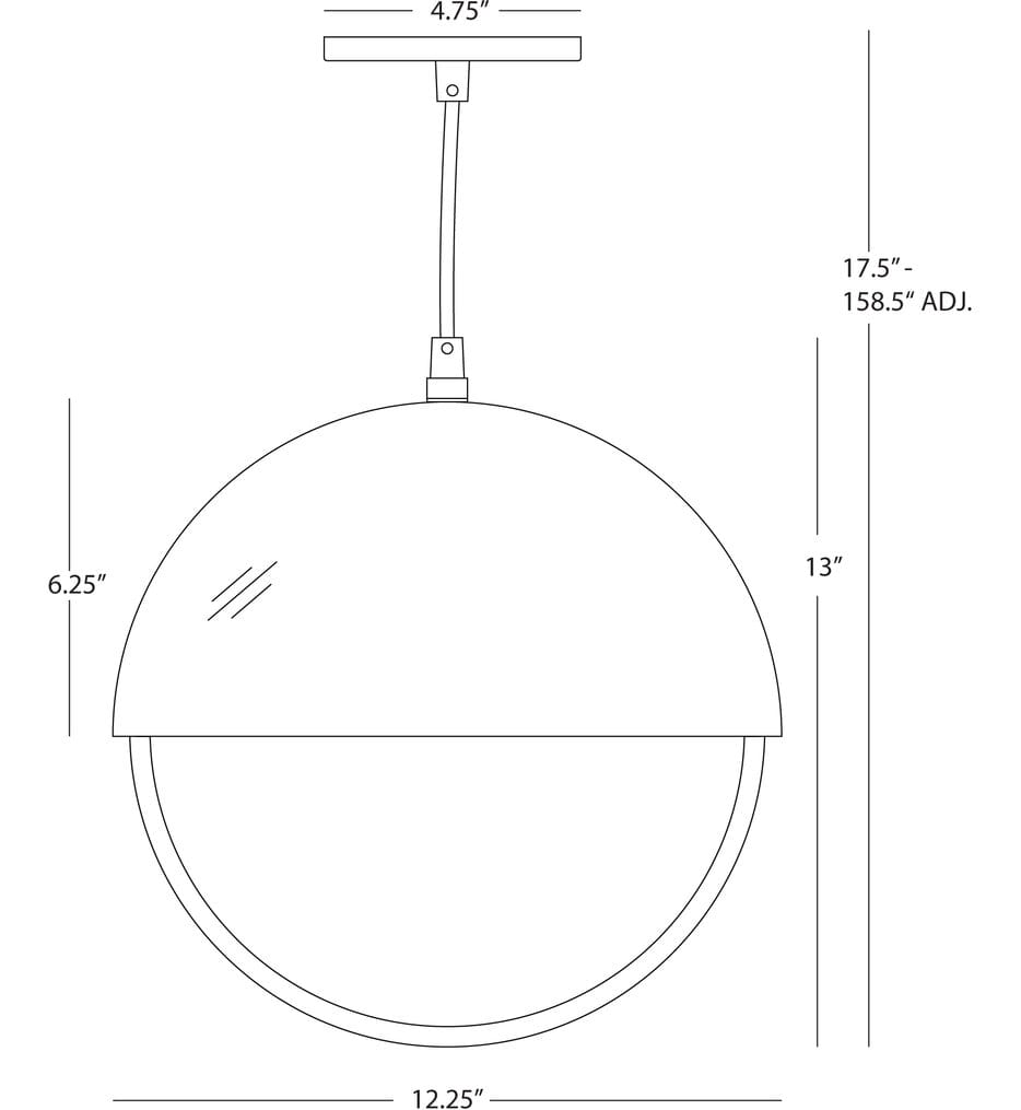Robert Abbey - 602 - Mavisten Edition Copernica 12.25" Pendant