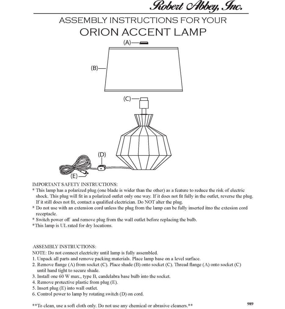 Robert Abbey - Orion 17.63" Accent Lamp