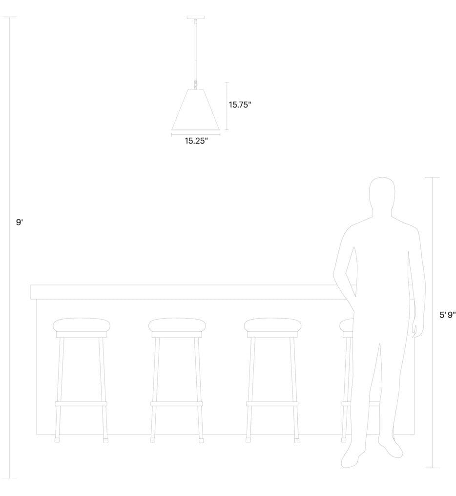 Visual Comfort Studio - Gordon 15.25" Pendant