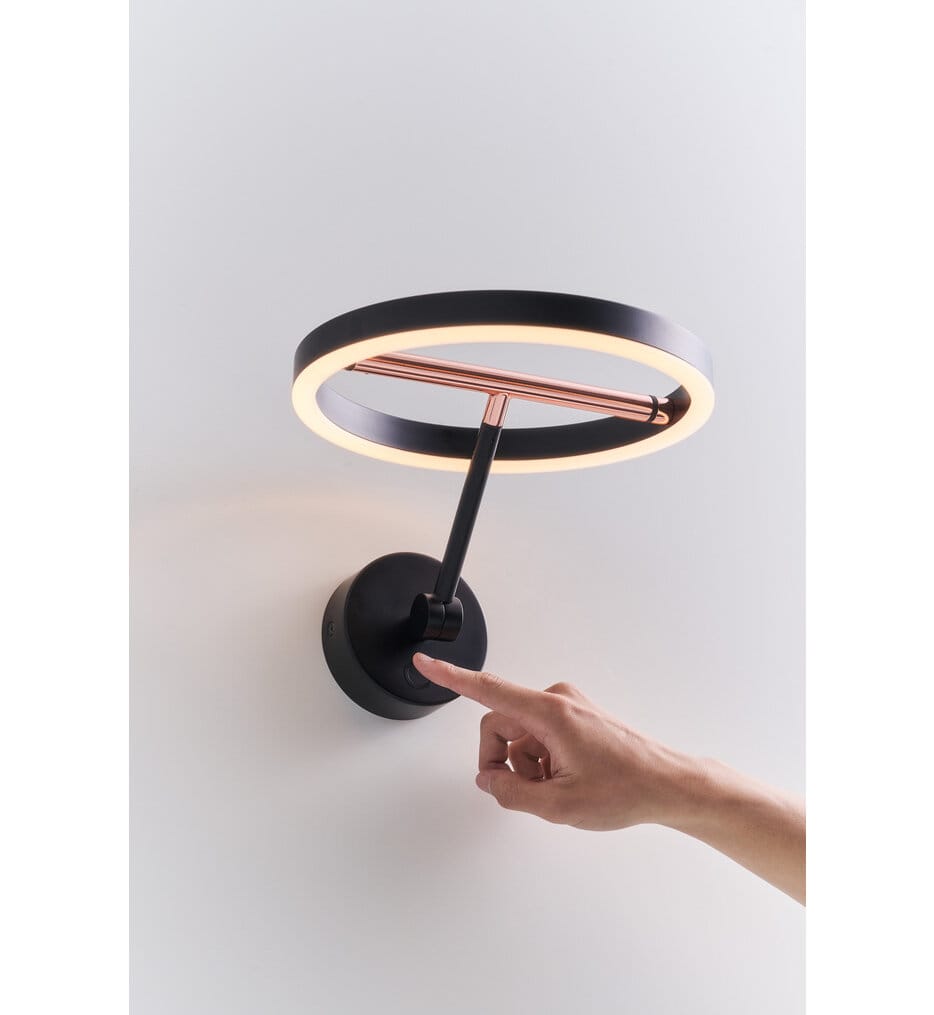 Seed Design - SLD-250WRTE-BK - Sol 7.1" Wall Sconce
