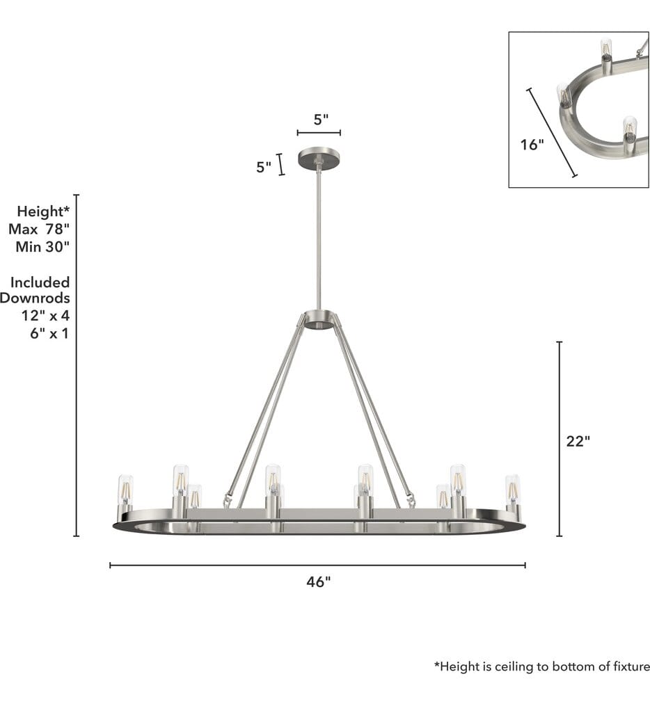 Hunter - Saddlewood 46" Chandelier