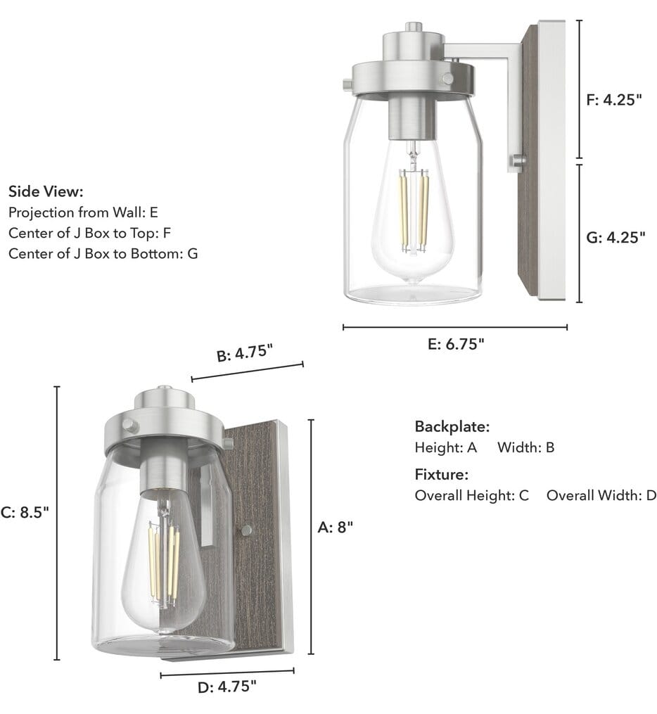 Hunter - Devon Park 8.5" Wall Sconce