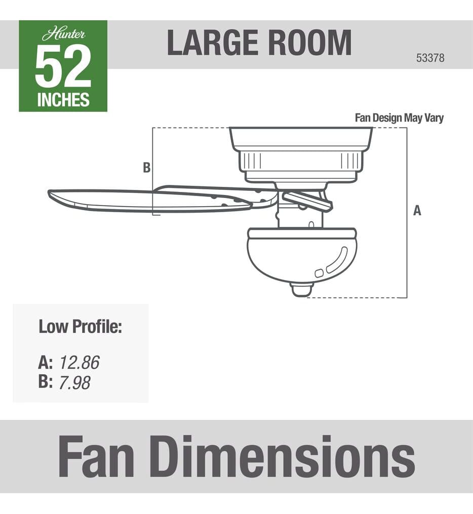 Hunter - Kenbridge Flush Mount Fan