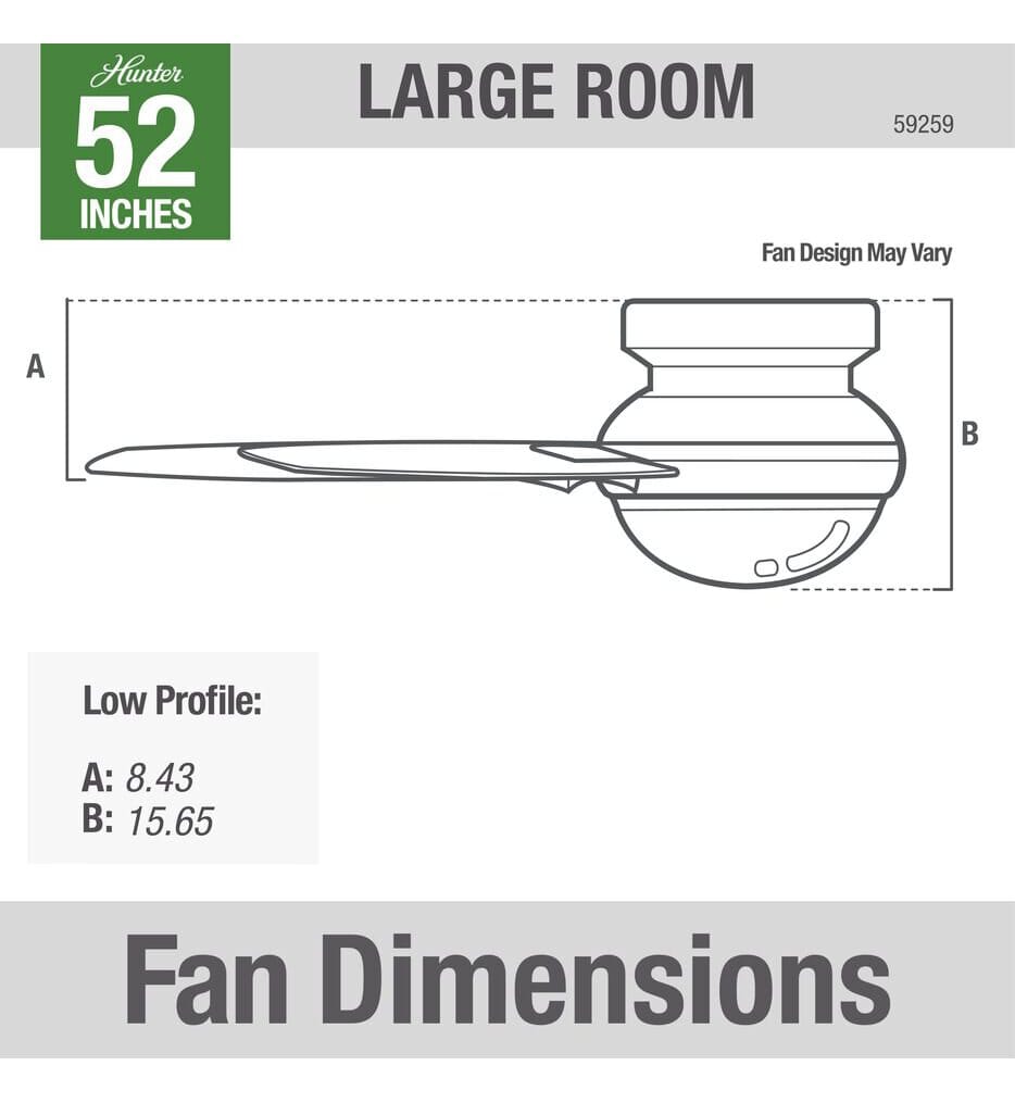 Hunter - Cranbrook Flush Mount Fan