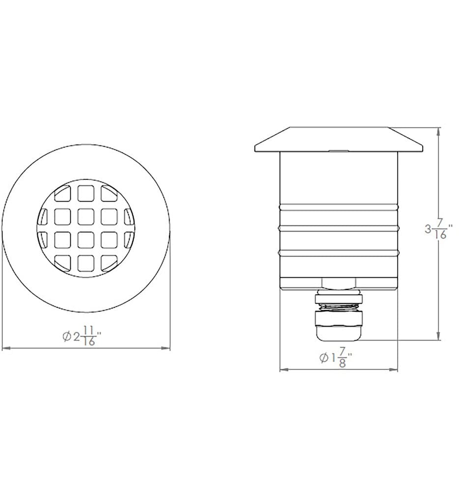 WAC Lighting - LED 2in 12V Round Louvered Top Inground Indicator Light
