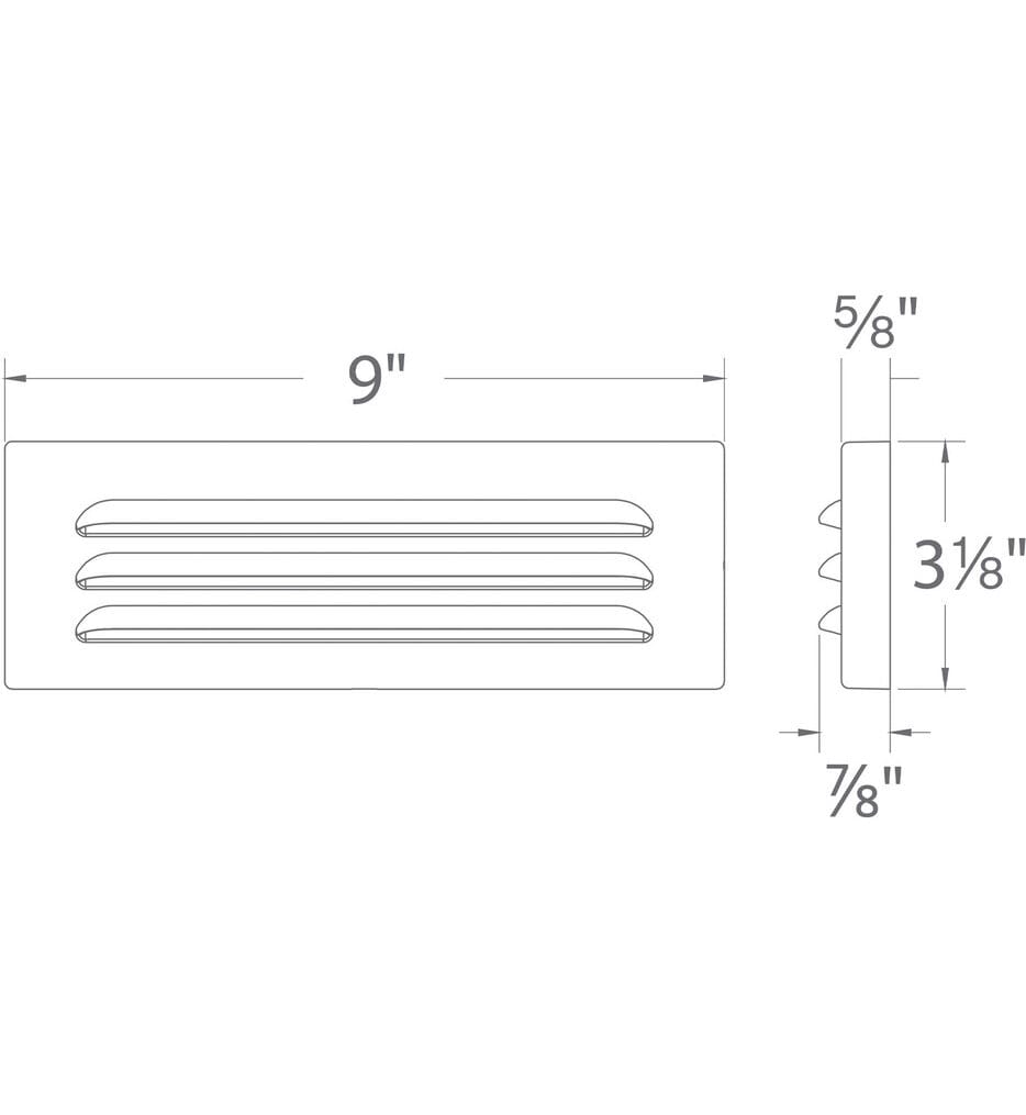 WAC Lighting - 9in 12V LED Horizontal Louvered Surface Mounted Step Light and Wall Light
