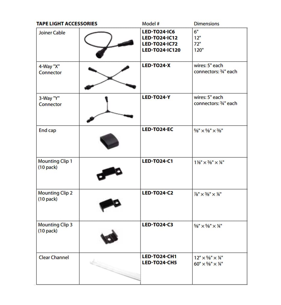 WAC Lighting - LED-TO24-C2 - Double Screw Mounting Clips forvisiLED 24V Outdoor Tape Light