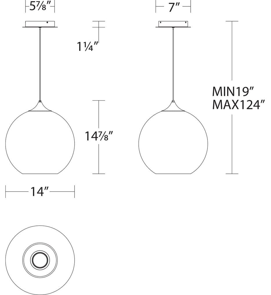 dweLED - PD-20014-AB - Bistro 14" Pendant