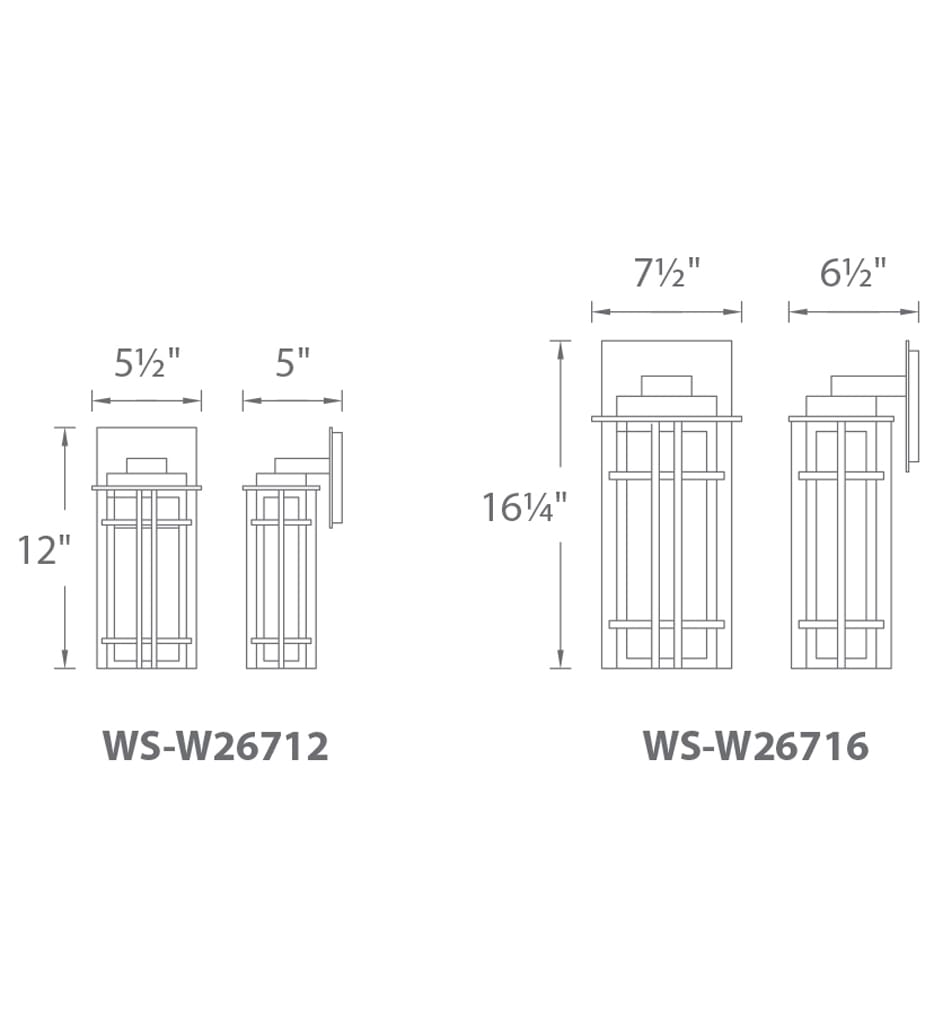 dweLED - WS-W26716-BZ - Nest 16" Outdoor Wall Sconce