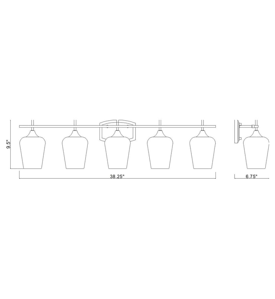 Z-Lite - 473-5V-BBR - Joliet 38.25-inch Bath Vanity Light