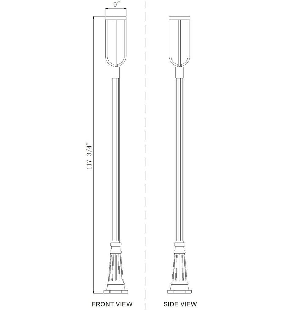Z-Lite - 5005PHB-5011P-BK-LED - Leland 117.75" Outdoor Post Mount