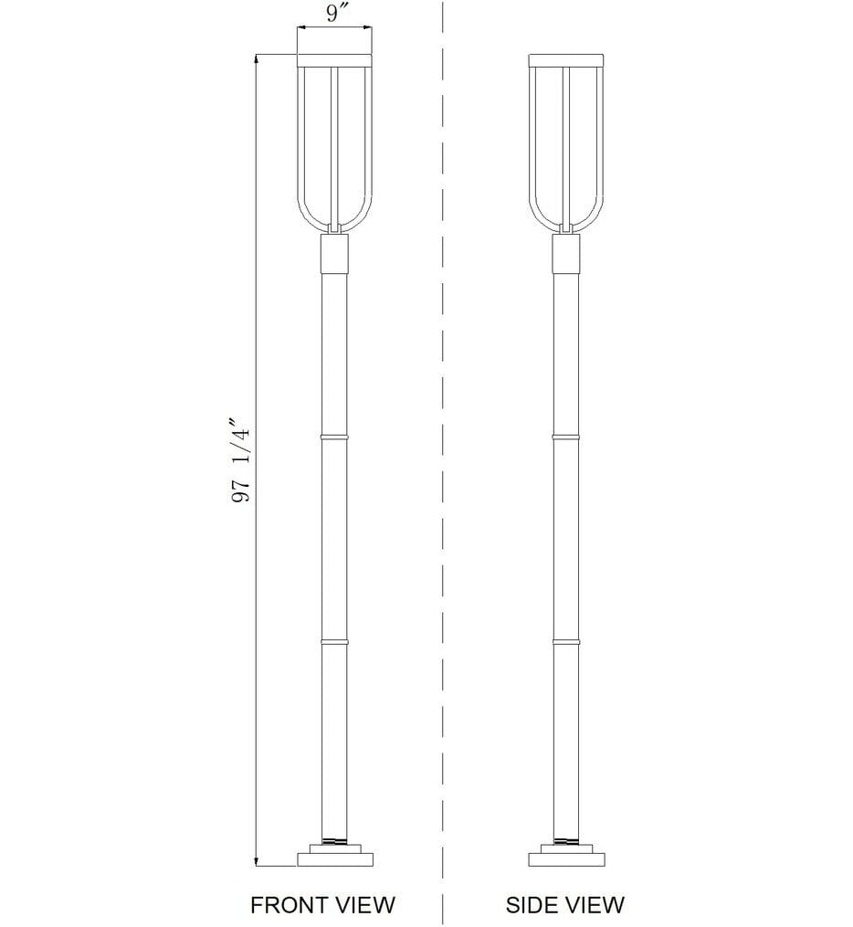 Z-Lite - 5005PHB-5012P-BK-LED - Leland 97.25" Outdoor Post Mount