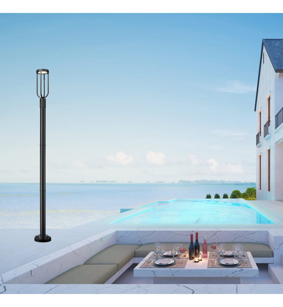 Z-Lite - 5005PHM-5012P-BK-LED - Leland 91.75" Outdoor Post Mount