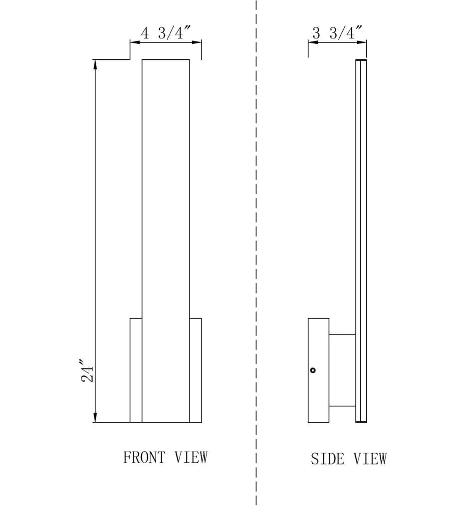Z-Lite - 5007-24BK-LED - Stylet 24" Outdoor Wall Sconce