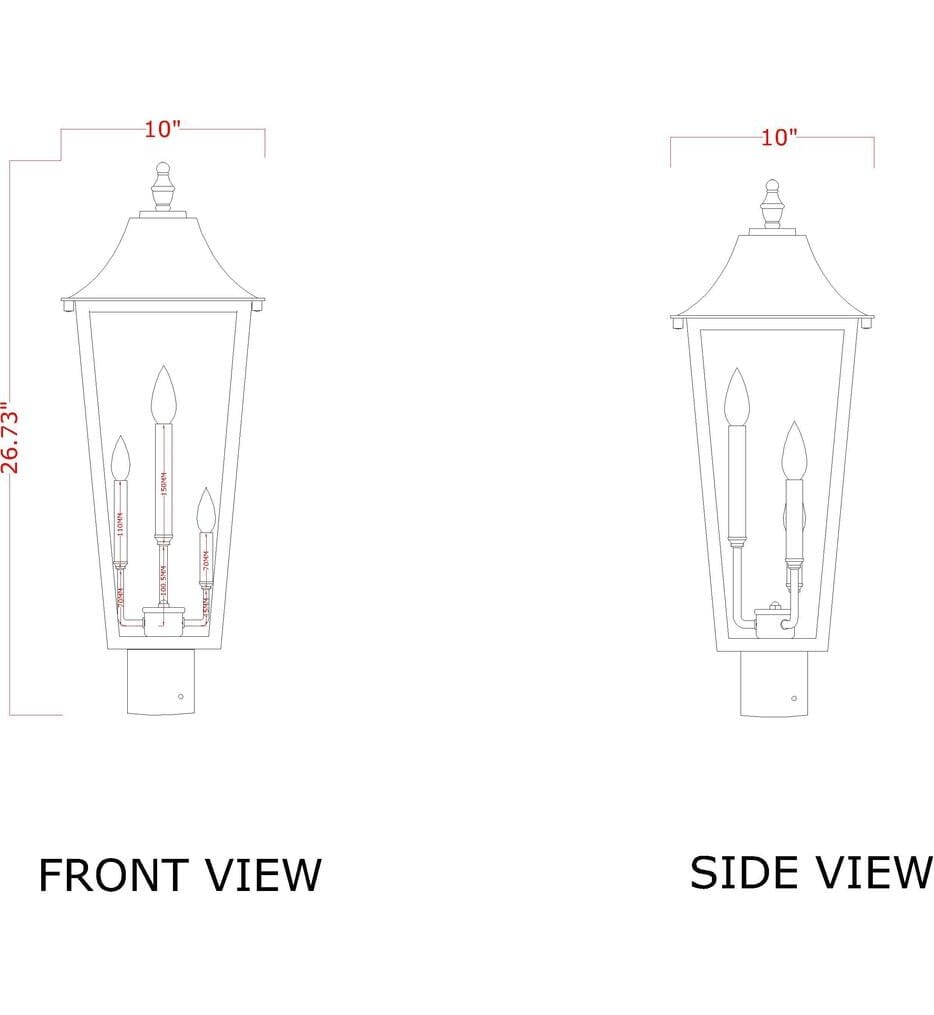 Z-Lite - 5008PHBR-BK - Gannon 26.75" Outdoor Post Light