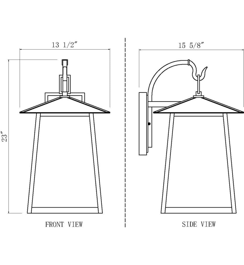 Z-Lite - 5015B-BK - Rainer 23" Outdoor Wall Sconce