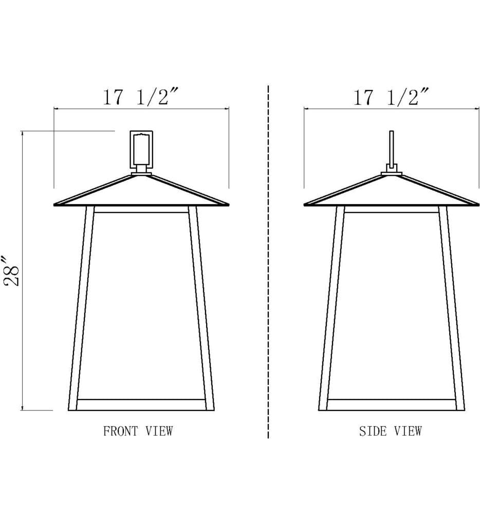 Z-Lite - 5015CHXXL-BK - Rainer 17.5" Outdoor Pendant