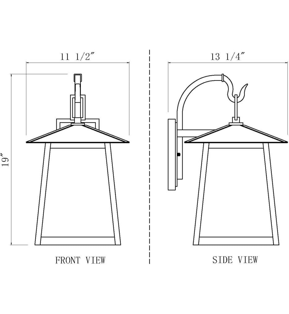 Z-Lite - 5015M-BK - Rainer 19" Outdoor Wall Sconce