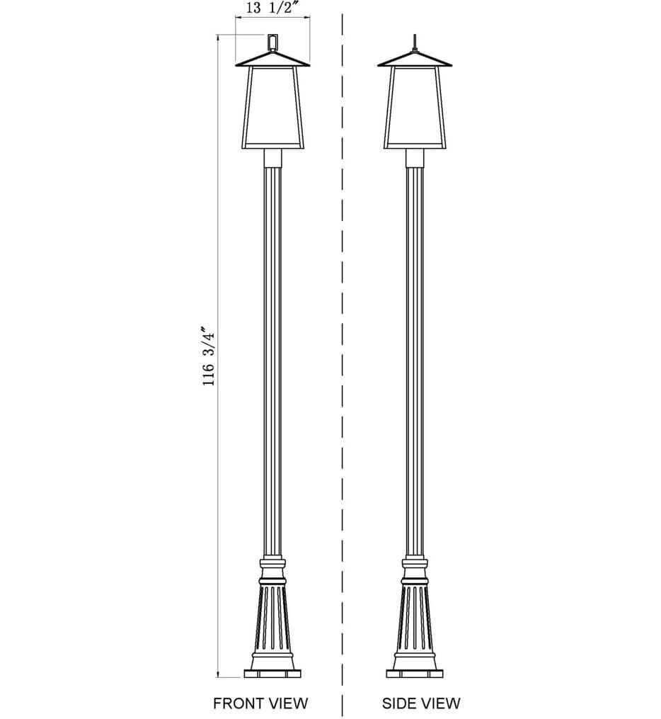 Z-Lite - 5015PHBR-5011P-BK - Rainer 118.25" Outdoor Post Light