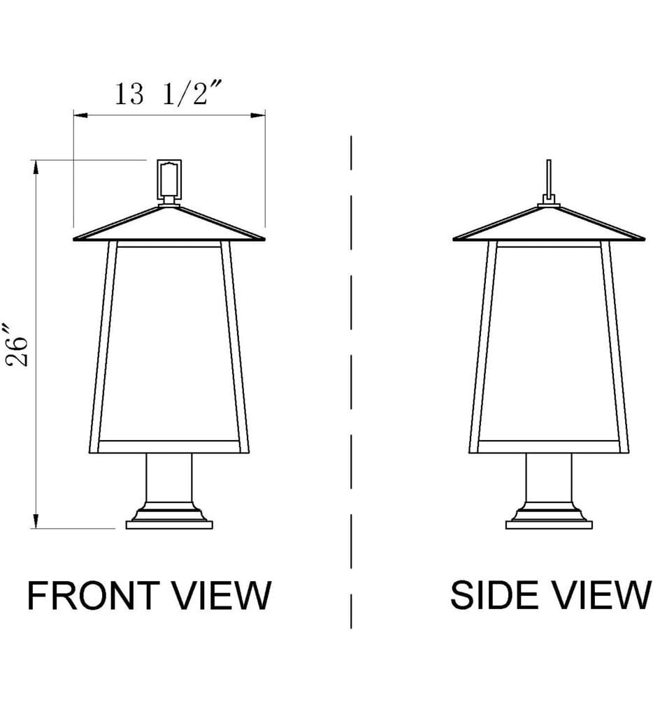 Z-Lite - 5015PHBR-533PM-BK - Rainer 26.25" Outdoor Pier Mount