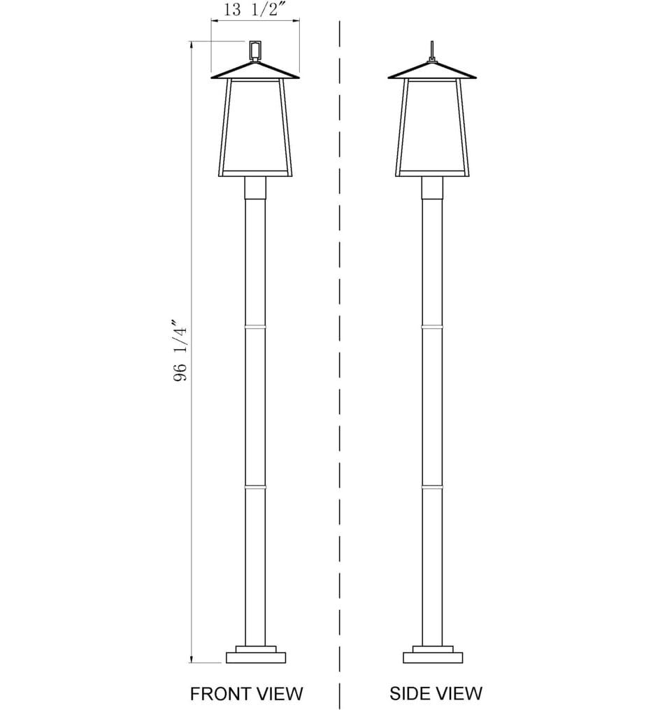 Z-Lite - 5015PHBR-567P-BK - Rainer 98" Outdoor Post Light