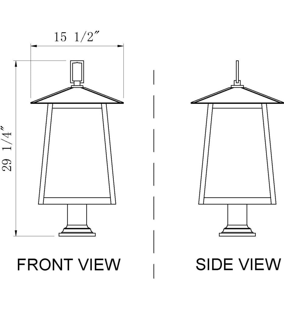 Z-Lite - 5015PHXLR-533PM-BK - Rainer 29.5" Outdoor Pier Mount