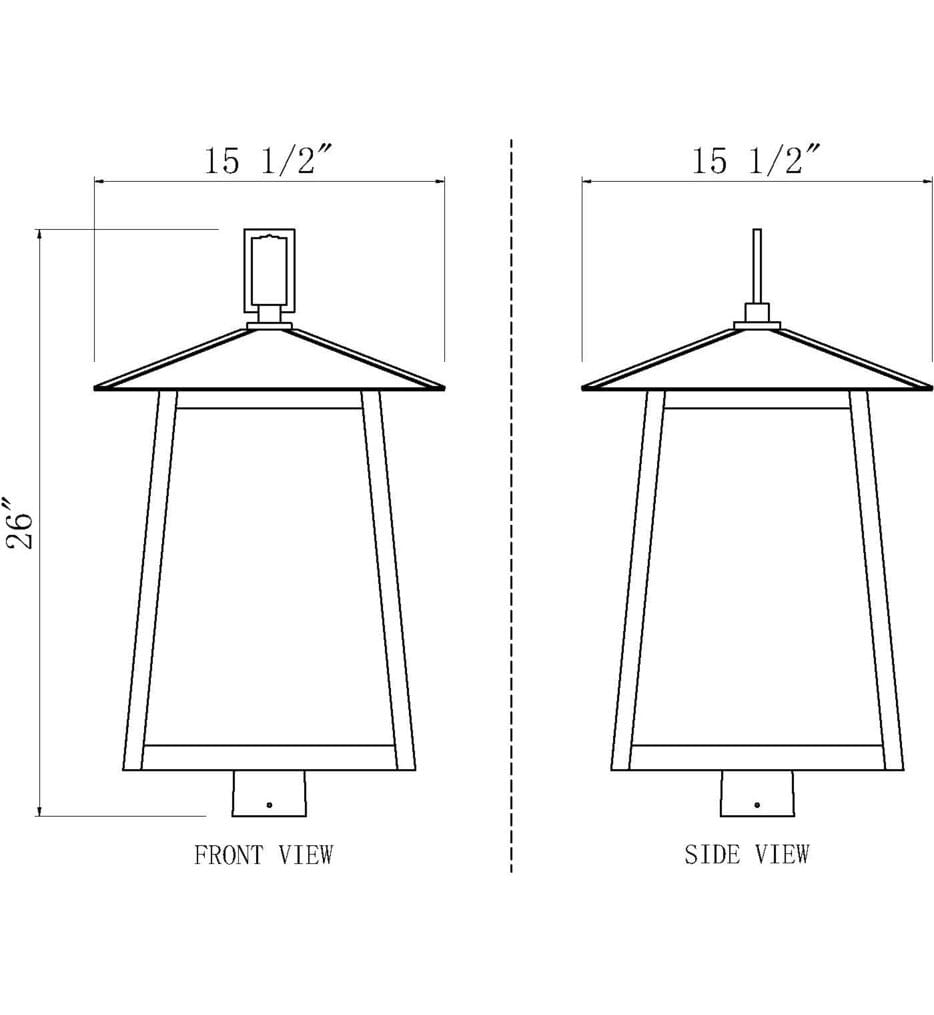 Z-Lite - 5015PHXLS-BK - Rainer 26" Outdoor Post Light