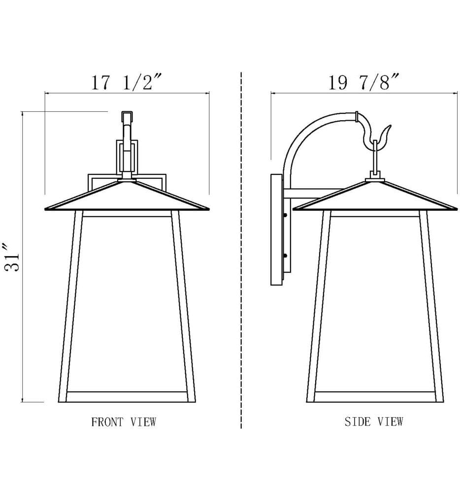 Z-Lite - 5015XXL-BK - Rainer 31" Outdoor Wall Sconce