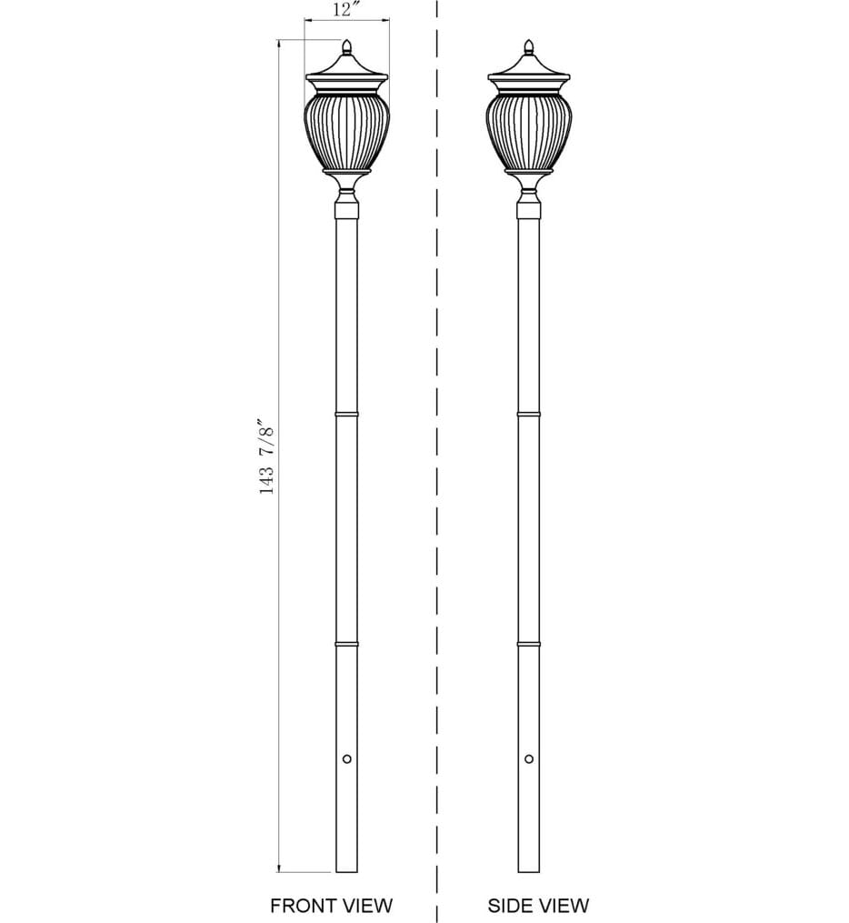 Z-Lite - 5016PHBR-5009P120-BK - Davina 143.25" Outdoor Post Light