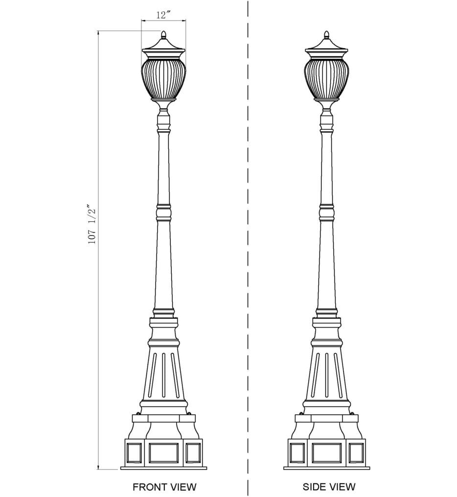 Z-Lite - 5016PHBR-564P-BK - Davina 107.25" Outdoor Post Light