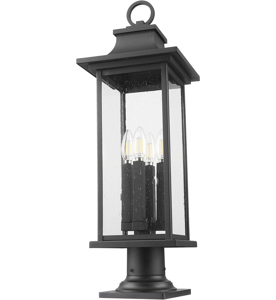 Z-Lite - 5017PHBR-533PM-BK - Tiberius 27.25" Outdoor Pier Mount Light