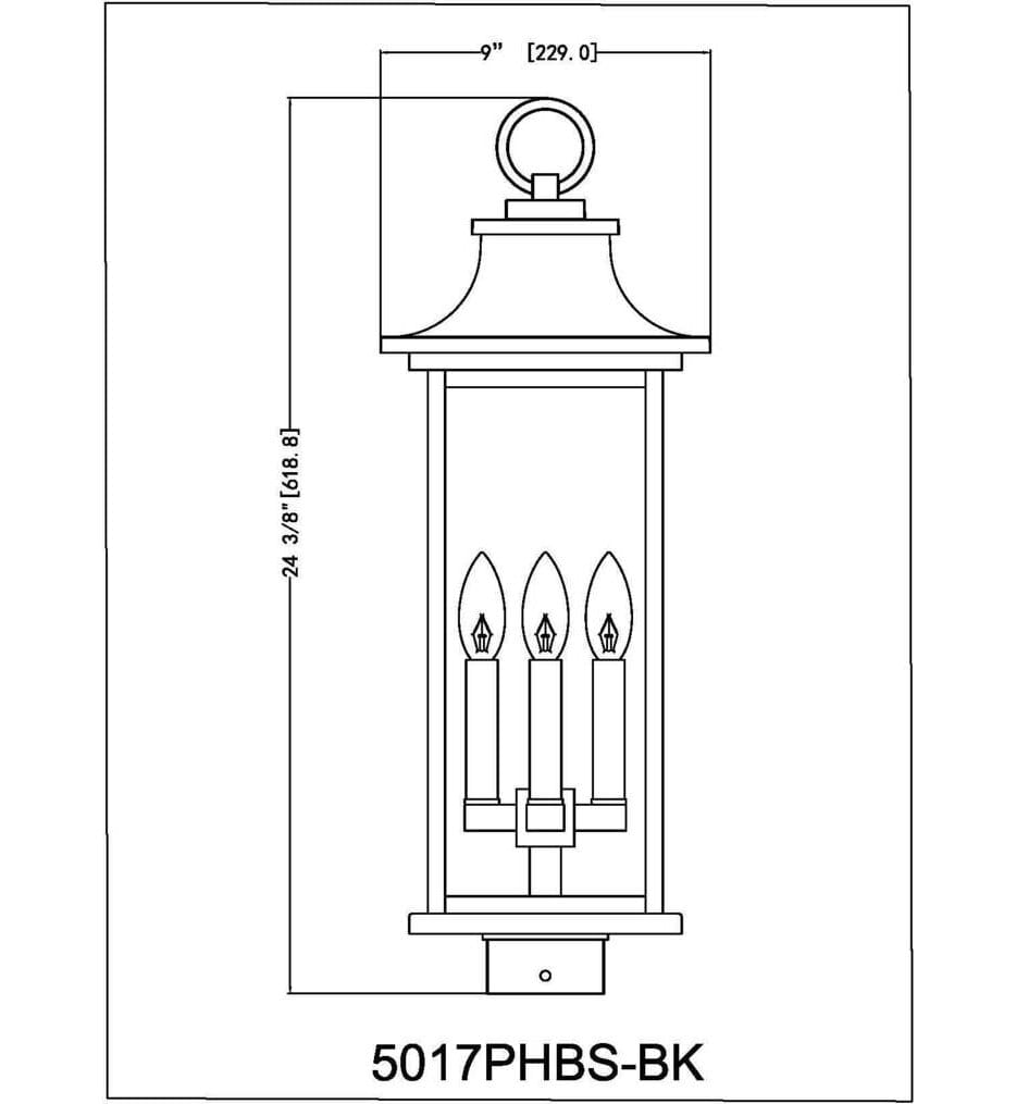 Z-Lite - 5017PHBS-BK - Tiberius 24.5" Outdoor Post Light