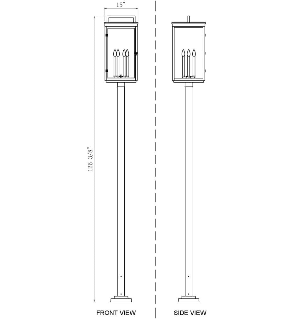 Z-Lite - 5019PHXXLS-536P-BK - Hartwell 125.5" Outdoor Post Light