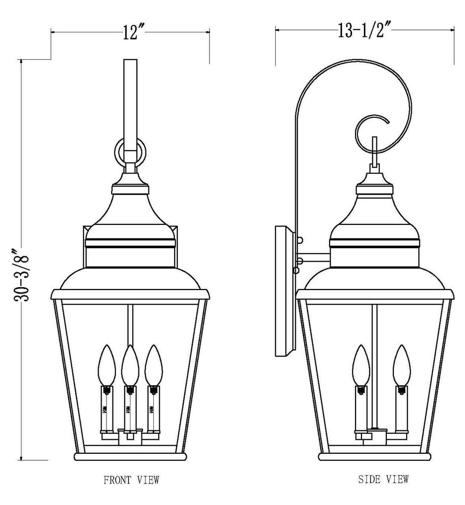 Z-Lite - 5029B-BK - Raphael 30.5-inch Outdoor Wall Sconce