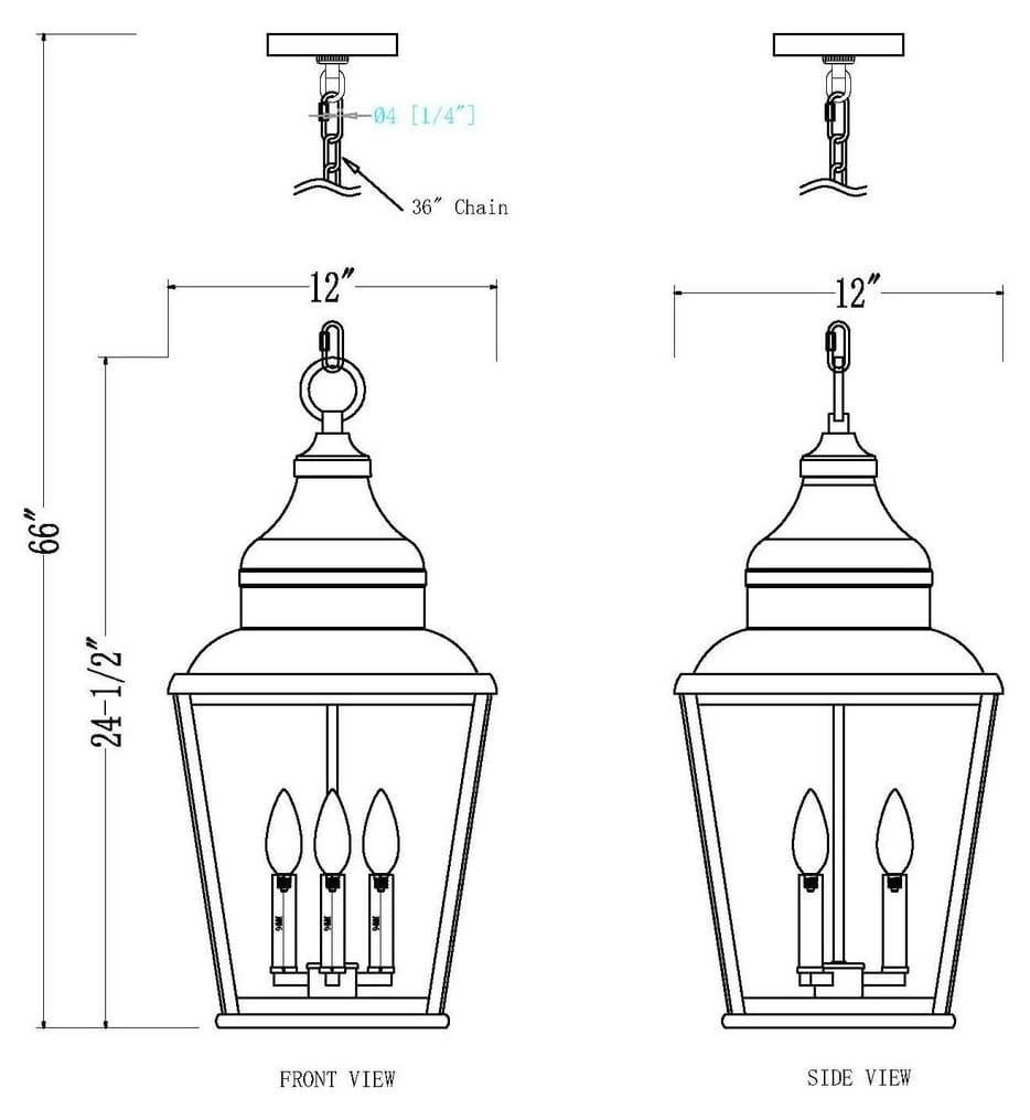 Z-Lite - 5029CHB-BK - Raphael 12-inch Outdoor Pendant