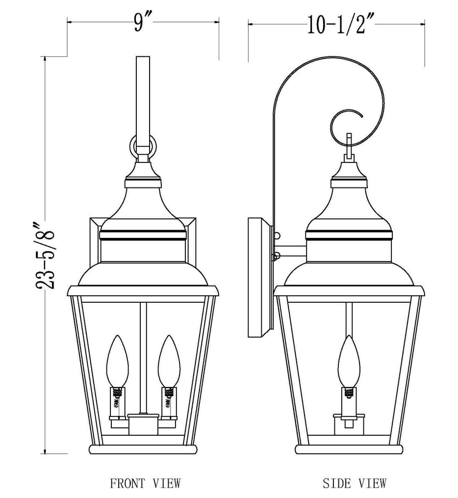 Z-Lite - 5029M-BK - Raphael 23.75-inch Outdoor Wall Sconce