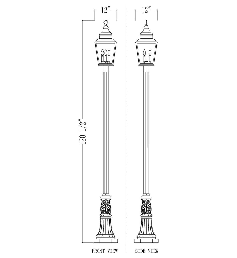 Z-Lite - 5029PHBR-518P-BK - Raphael 122-inch Outdoor Post Mounted Light