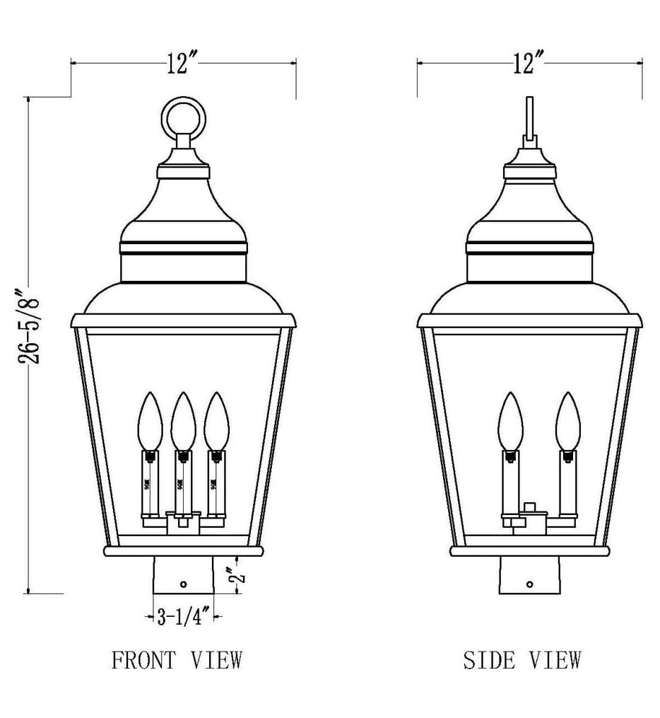 Z-Lite - 5029PHBS-BK - Raphael 26.75-inch Outdoor Post Mount Light