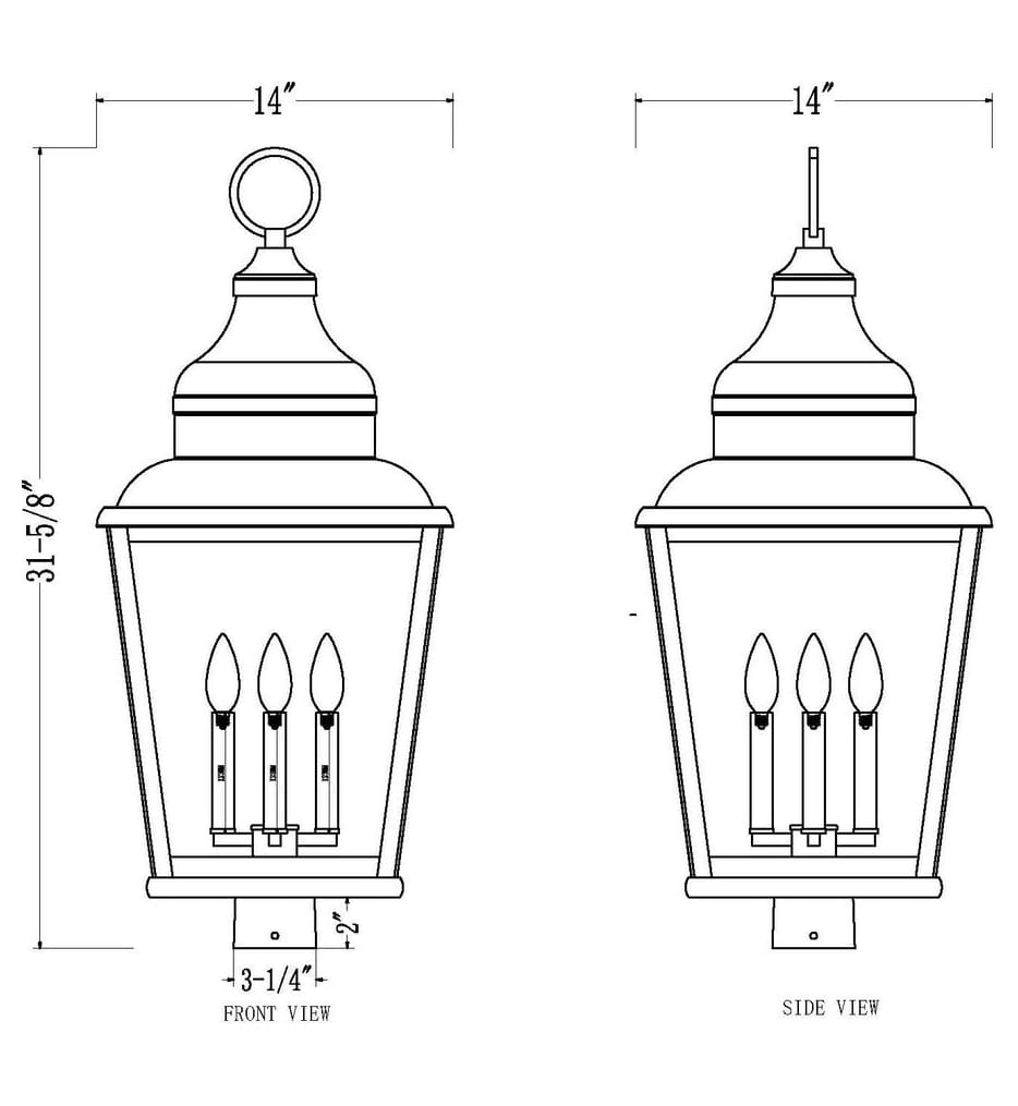 Z-Lite - 5029PHXLS-BK - Raphael 31.75-inch Outdoor Post Mount Light