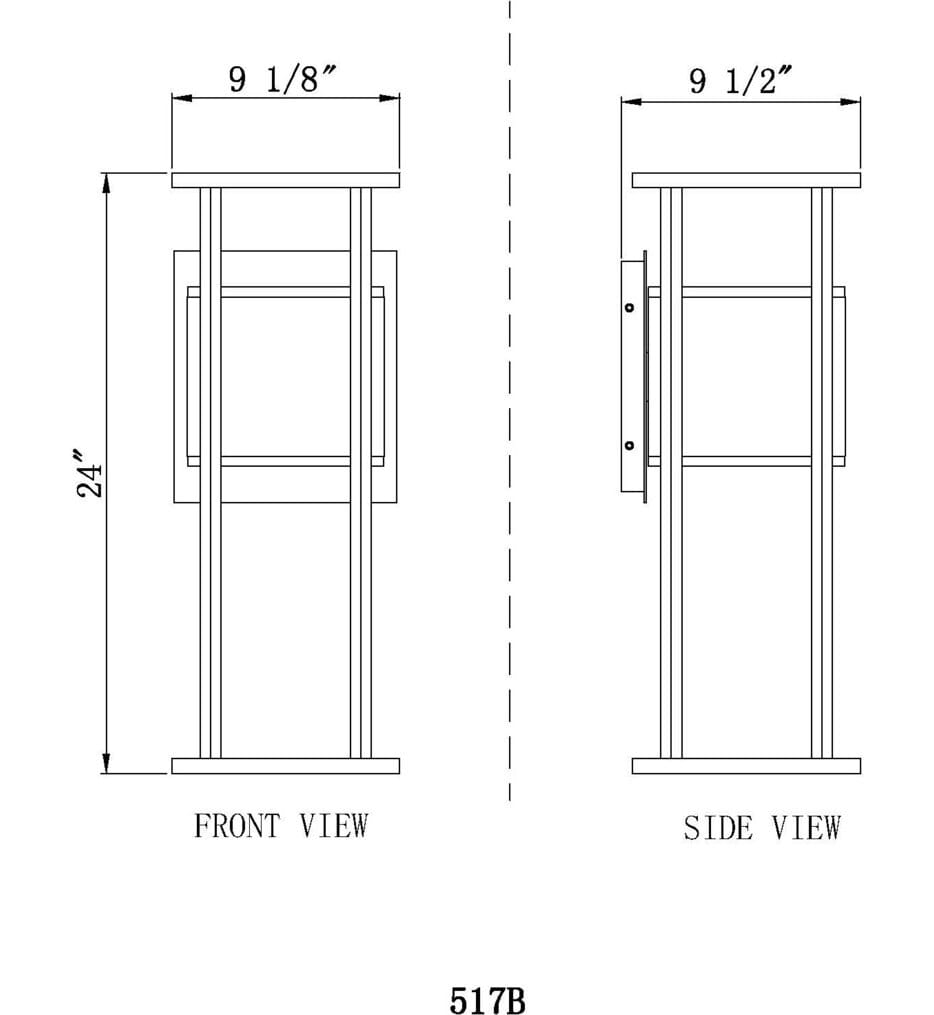 Z-Lite - 517B-BK-LED - Luca 24" Outdoor Wall Sconce