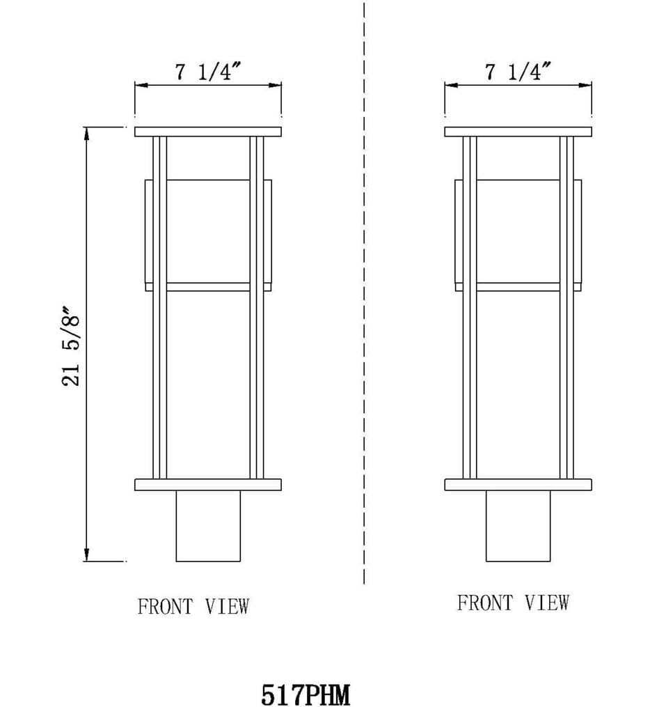 Z-Lite - 517PHM-BK-LED - Luca 21.75" Post Mount