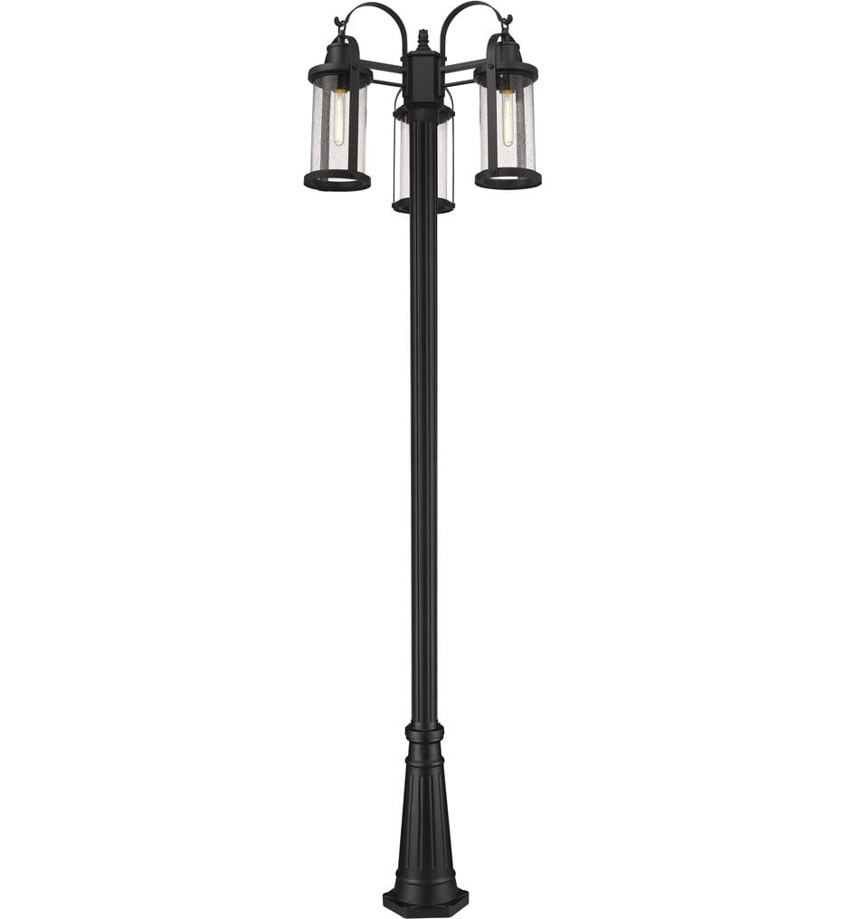 Z-Lite - 569MP3-519P-BK - Roundhouse 114.5" Outdoor Post Light
