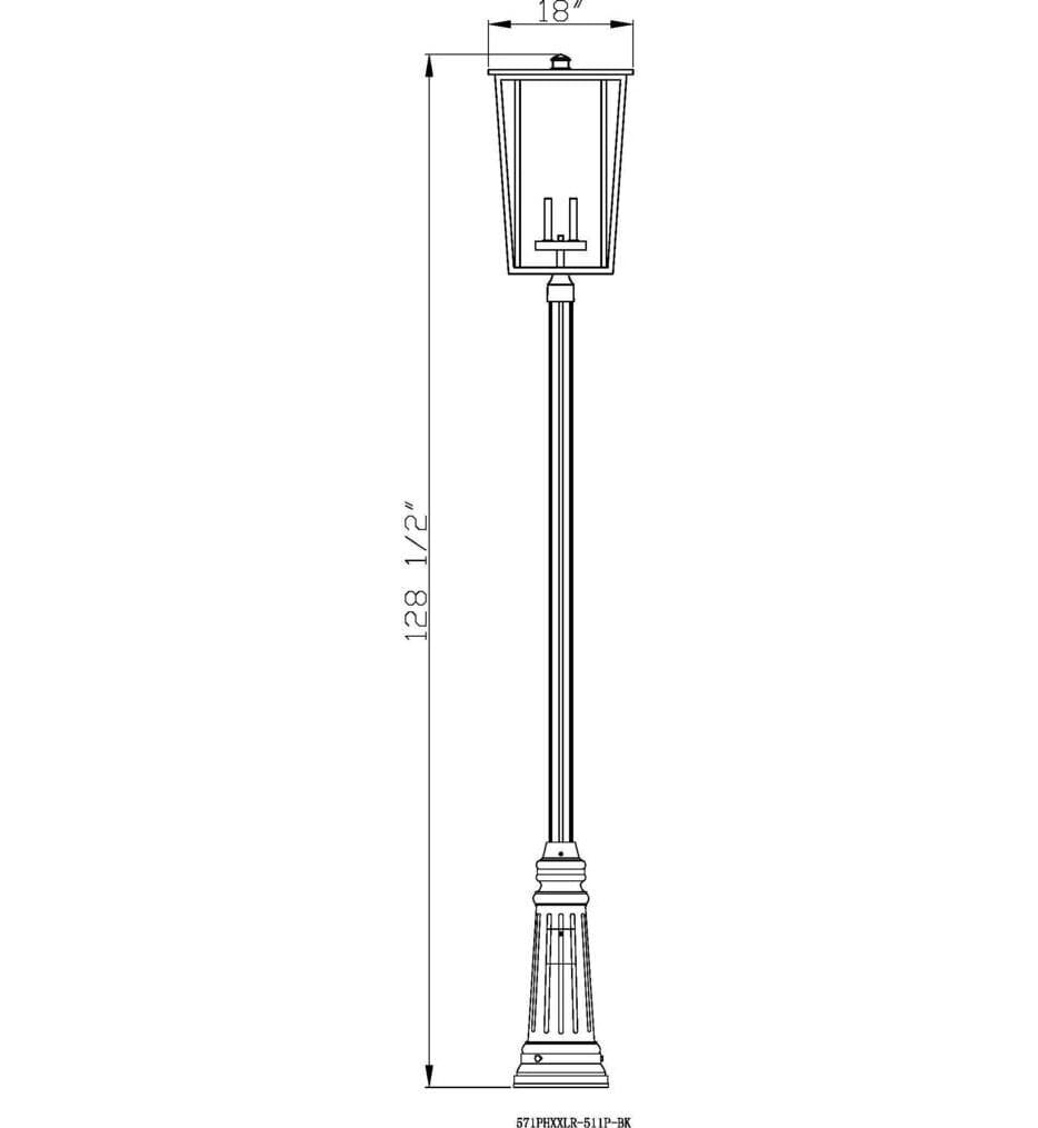 Z-Lite - 571PHXXLR-511P-BK - Seoul 125.5" Outdoor Post Light