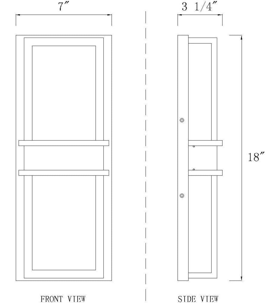 Z-Lite - 577M-BK-LED - Eclipse 18" Outdoor Wall Sconce