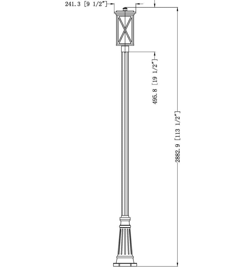 Z-Lite - 583PHBR-519P-BK - Brookside 113.5" Outdoor Post Light