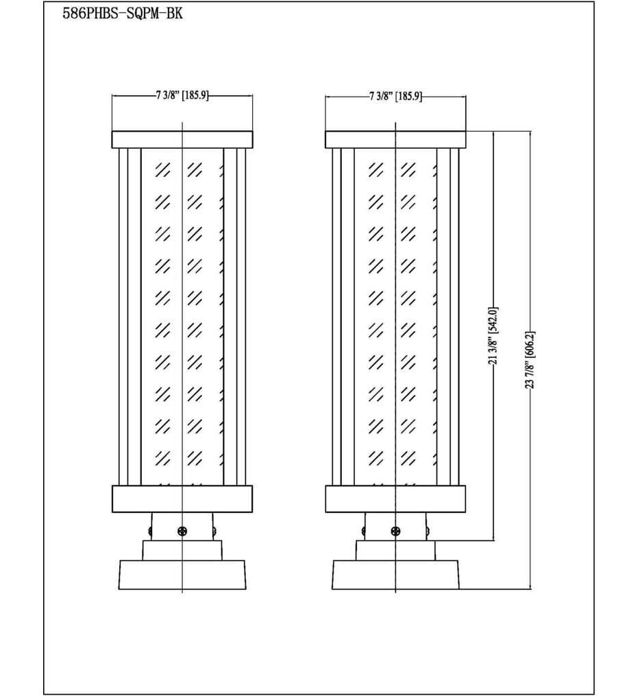 Z-Lite - 586PHBS-SQPM-BK - Glenwood 22.5" Outdoor Pier Mount